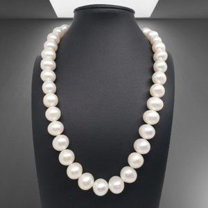 Cultured Pearl Opaque 16" 11-12MM Strand Necklace